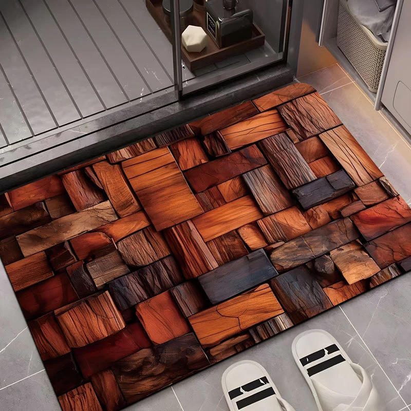 Decorative Wood Grain Area Mat Stornfield
