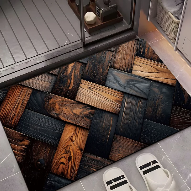 Decorative Wood Grain Area Mat Stornfield