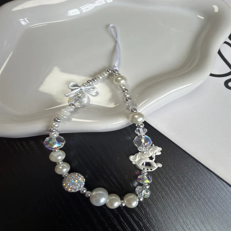 Perlen Einhorn Charm Halskette Karnz