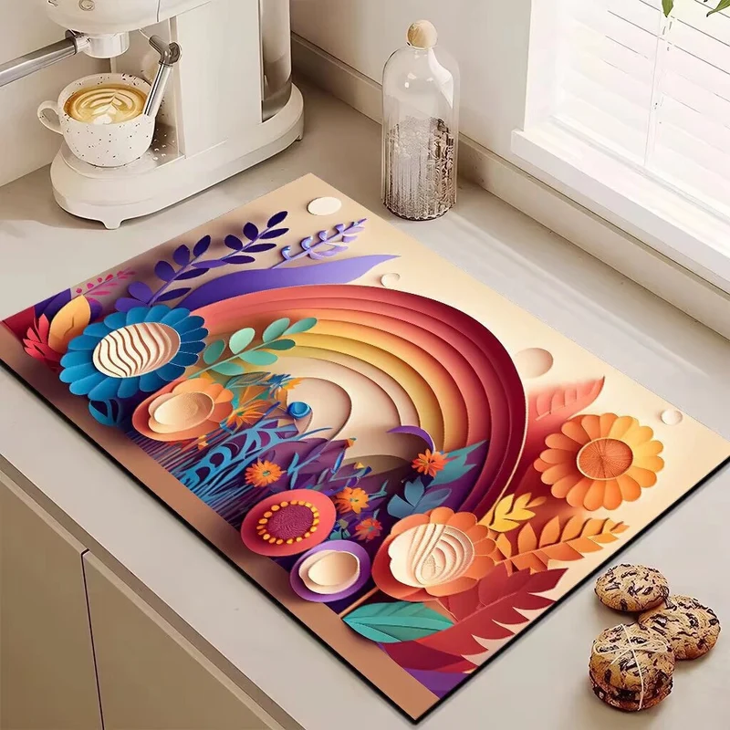 Decorative Floral Kitchen Mat Stornfield