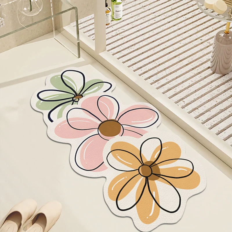 Decorative Floral Bath Mat Stornfield