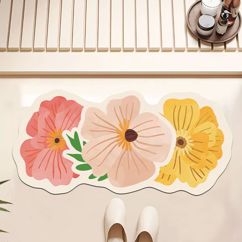 Decorative Floral Bath Mat Stornfield