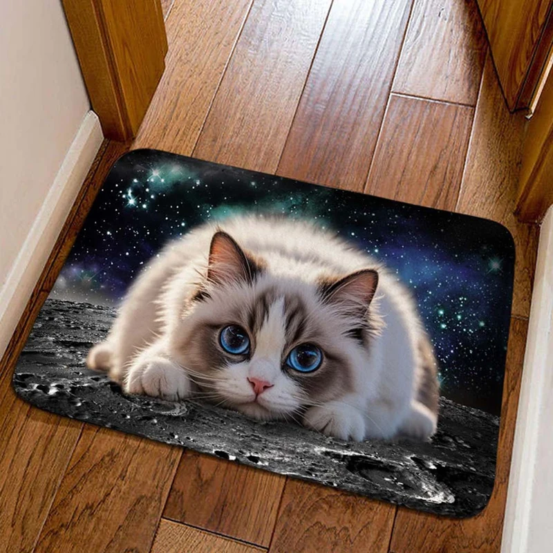 Decorative Cat Welcome Mat Stornfield