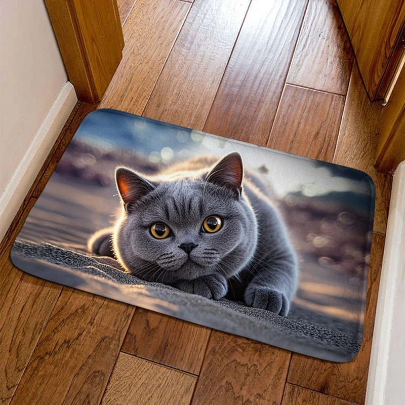 Decorative Cat Welcome Mat Stornfield