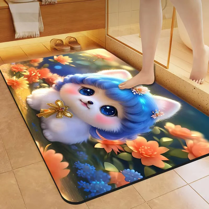 Cute Cat-Themed Bath Mat Stornfield