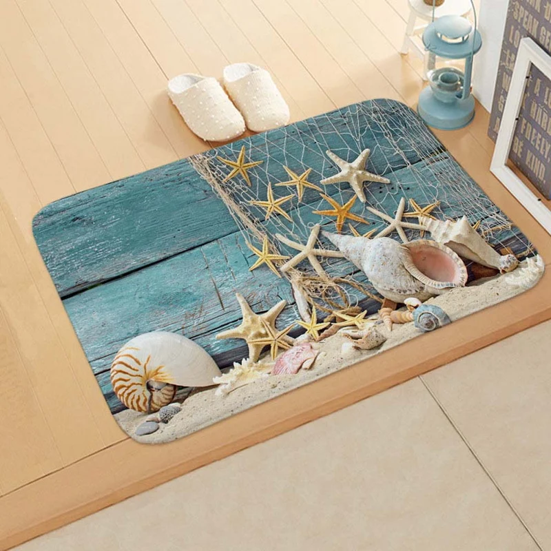 Coastal Nautical Bath Mat Stornfield