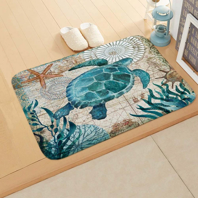 Coastal Nautical Bath Mat Stornfield