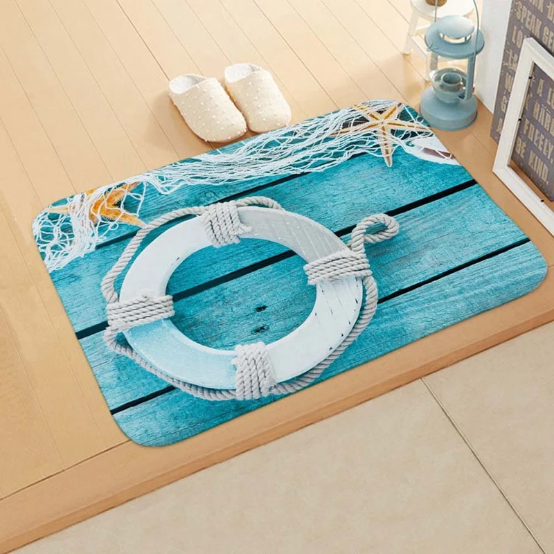 Coastal Nautical Bath Mat Stornfield
