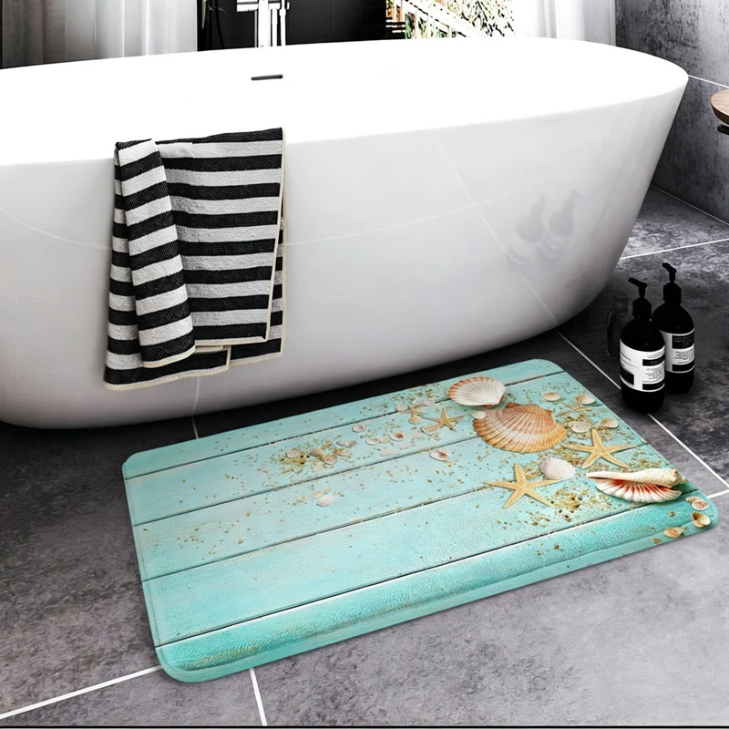 Coastal Nautical Bath Mat Stornfield