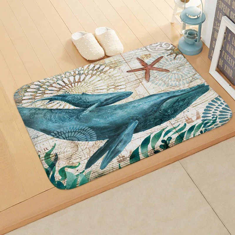 Coastal Nautical Bath Mat Stornfield