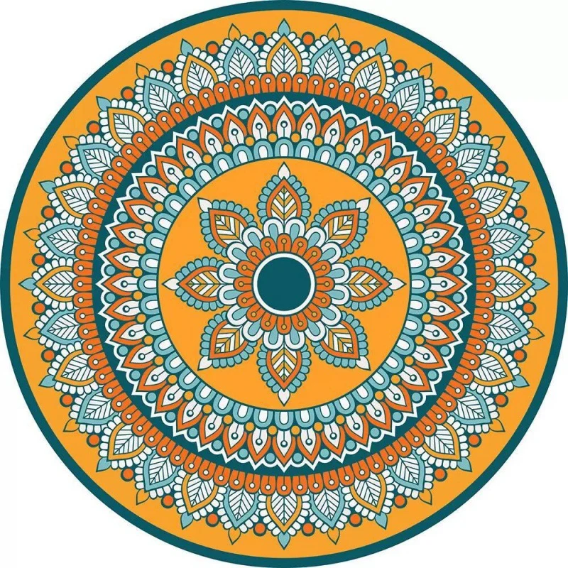 Circular Vintage Floral Area Rug Stornfield
