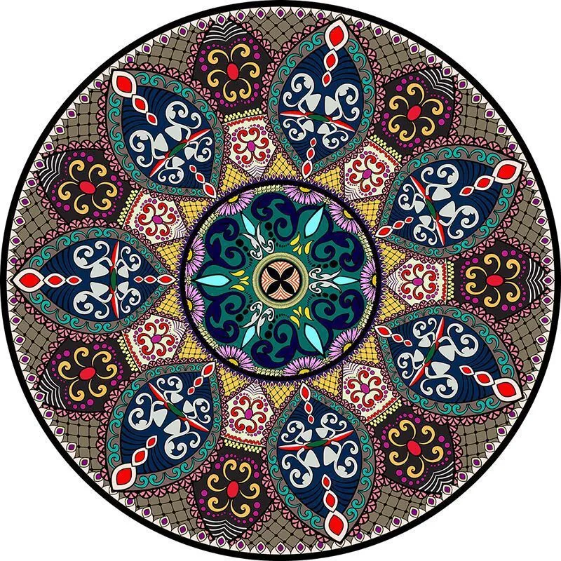 Circular Vintage Floral Area Rug Stornfield