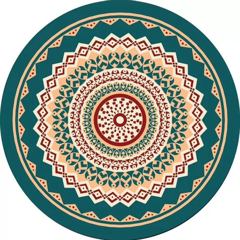 Circular Vintage Floral Area Rug Stornfield