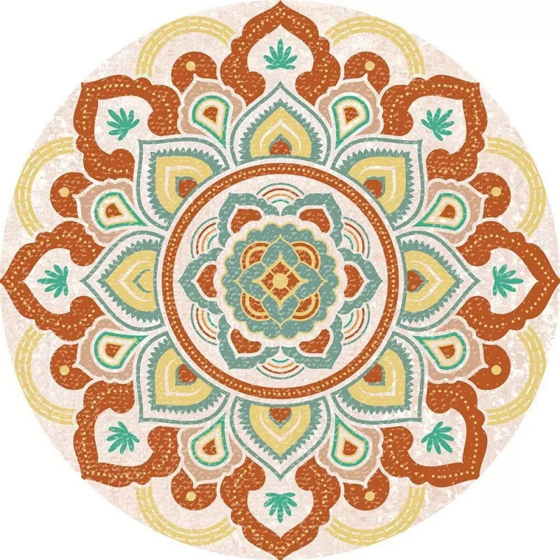 Circular Vintage Floral Area Rug Stornfield