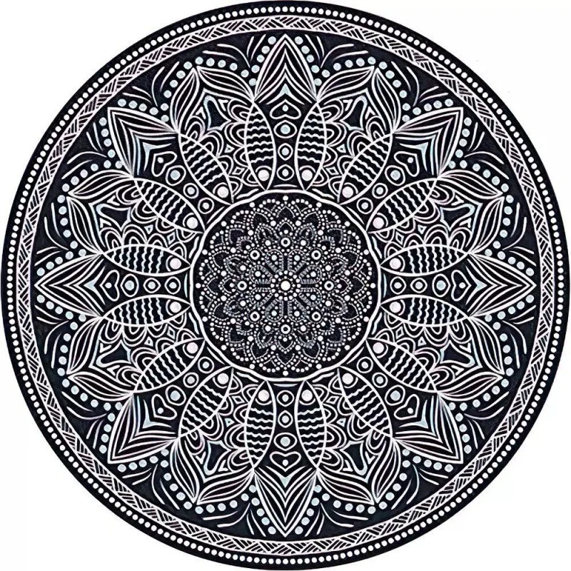 Circular Vintage Floral Area Rug Stornfield
