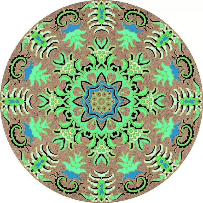 Circular Vintage Floral Area Rug Stornfield
