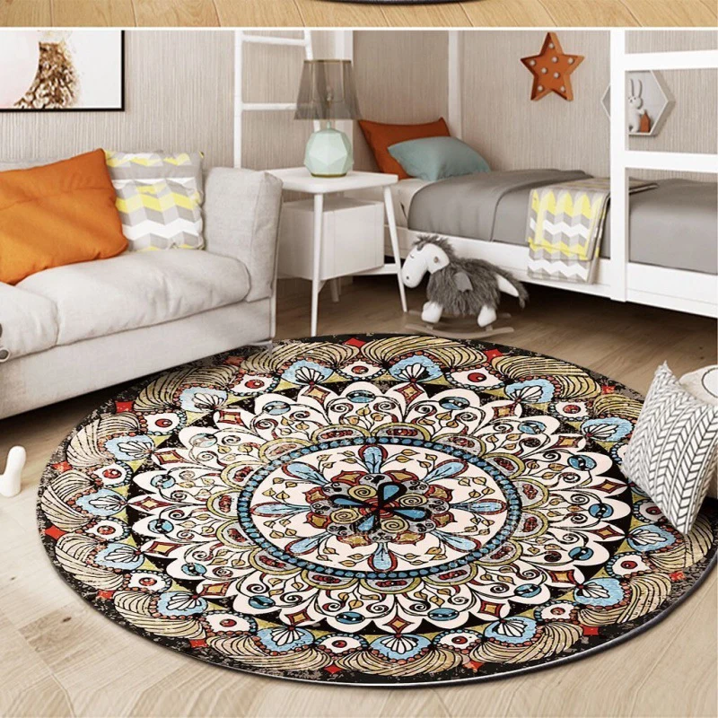 Circular Vintage Floral Area Rug Stornfield
