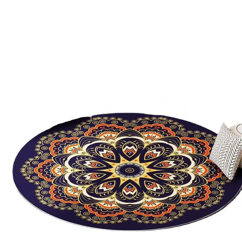 Circular Vintage Floral Area Rug Stornfield