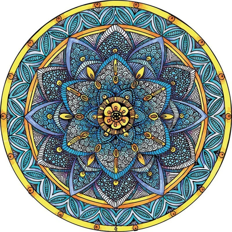 Circular Vintage Floral Area Rug Stornfield