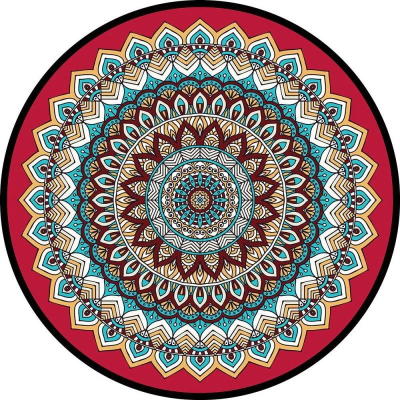 Circular Vintage Floral Area Rug Stornfield