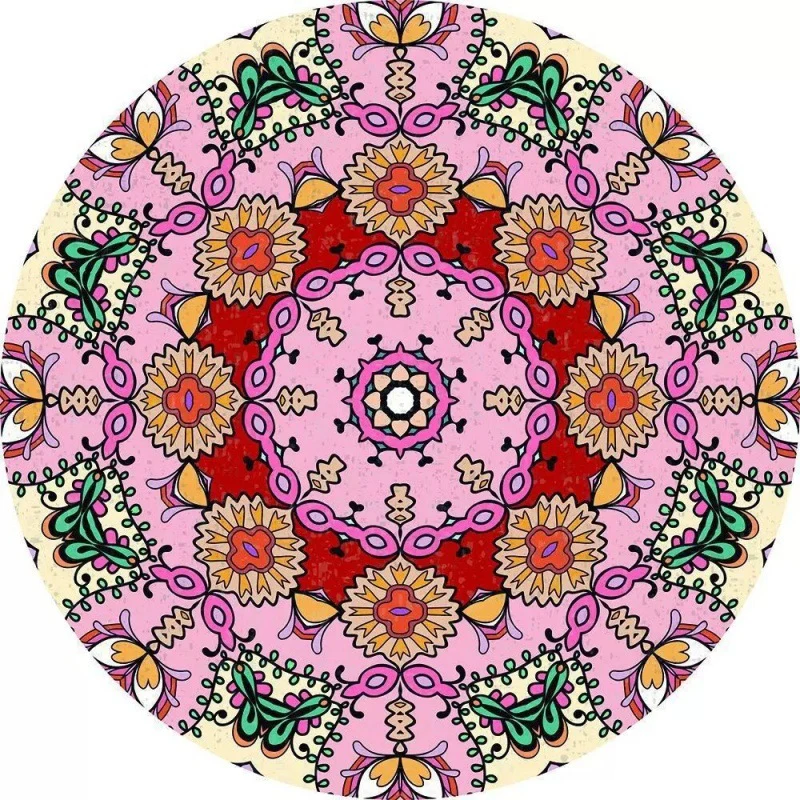 Circular Vintage Floral Area Rug Stornfield
