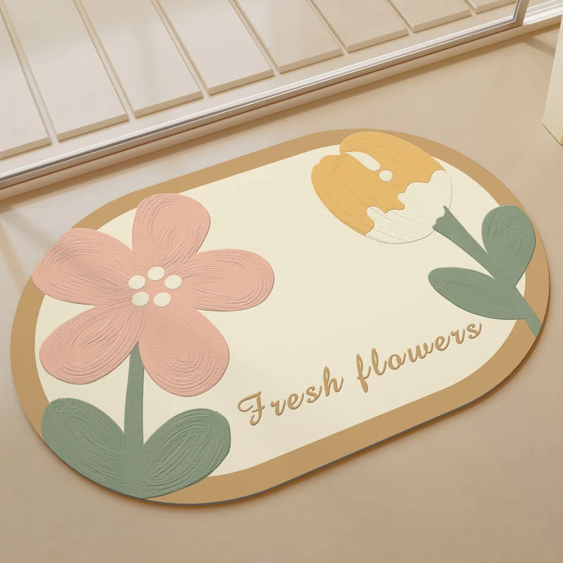 Charming Floral Welcome Mat Stornfield