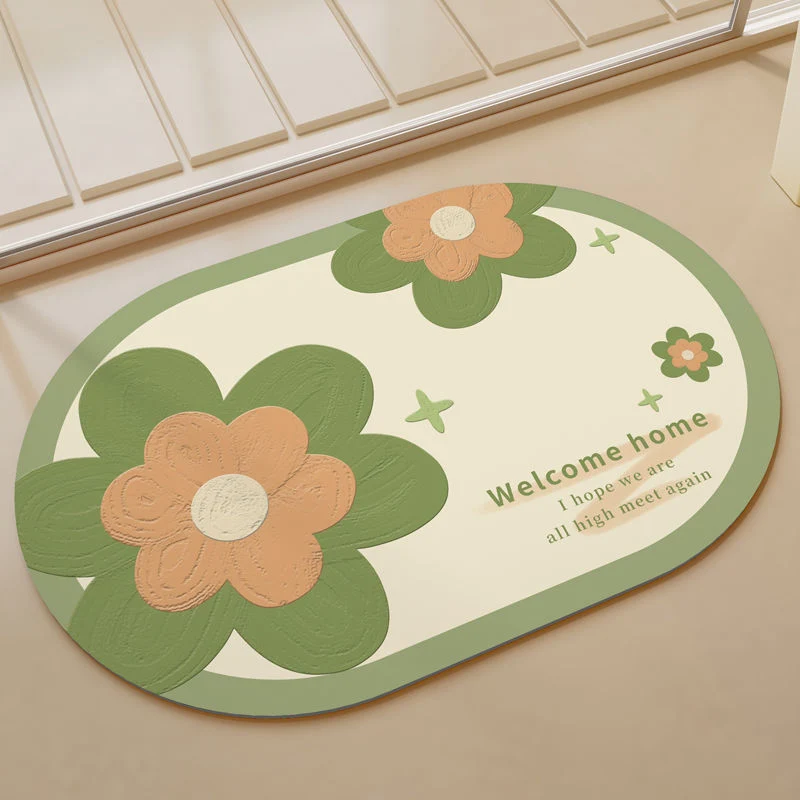 Charming Floral Welcome Mat Stornfield