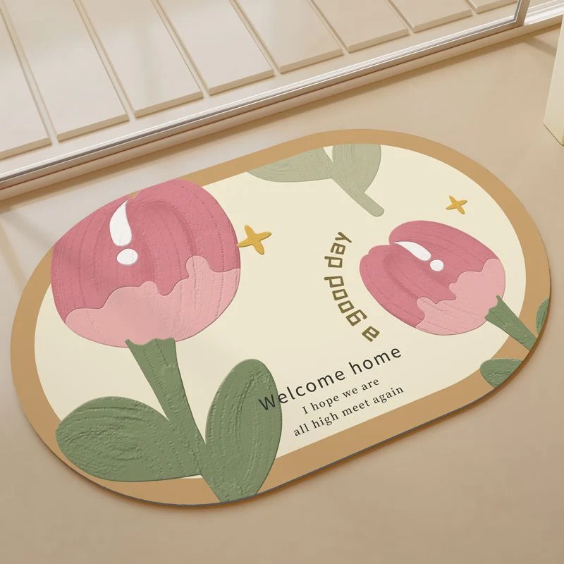Charming Floral Welcome Mat Stornfield