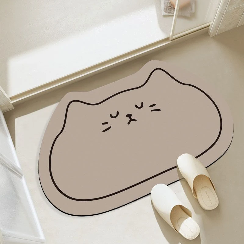 Cat-Themed Plush Bath Mat Stornfield