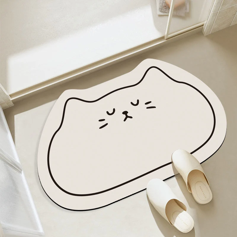 Cat-Themed Plush Bath Mat Stornfield
