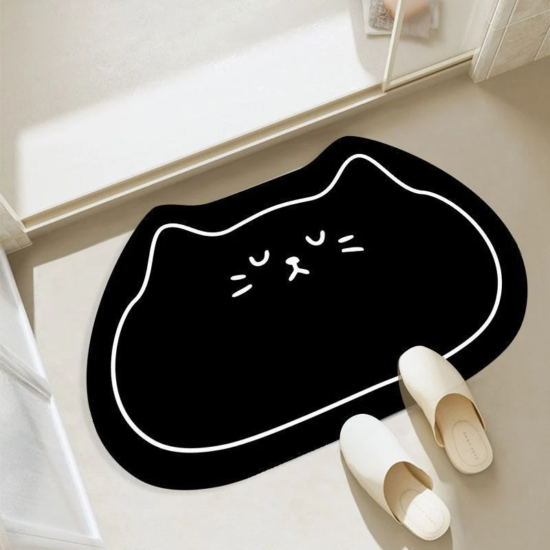 Cat-Themed Plush Bath Mat Stornfield