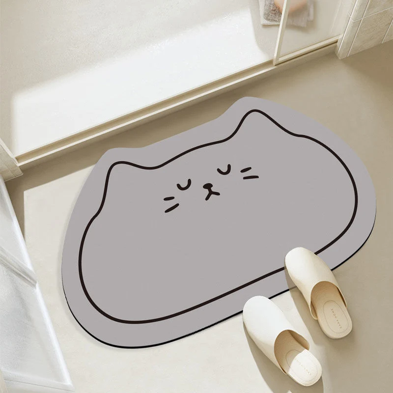 Cat-Themed Plush Bath Mat Stornfield