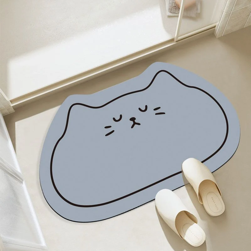 Cat-Themed Plush Bath Mat Stornfield