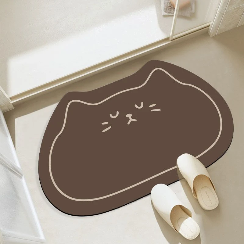 Cat-Themed Plush Bath Mat Stornfield