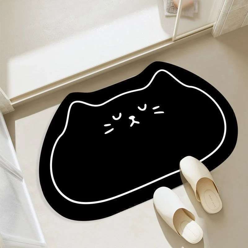 Cat-Themed Plush Bath Mat Stornfield
