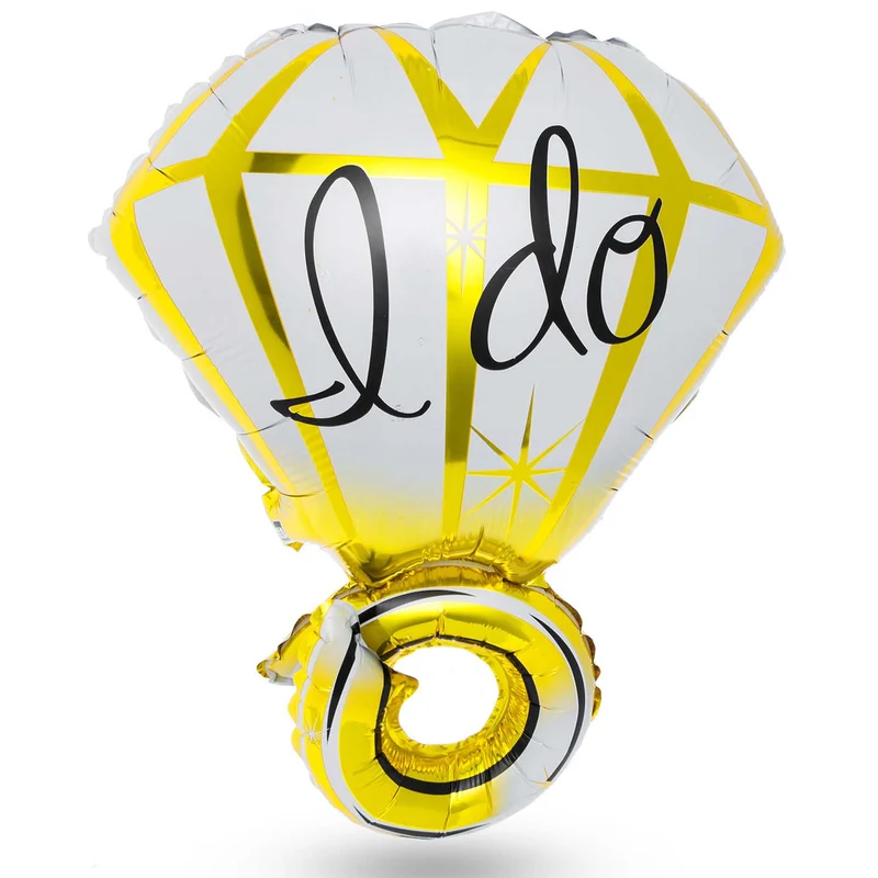 Heliumballon Eheringe - Diamantring Ballons Verlobung & Hochzeit 70cm
