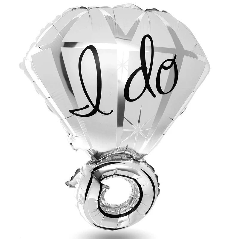 Heliumballon Eheringe - Diamantring Ballons Verlobung & Hochzeit 70cm