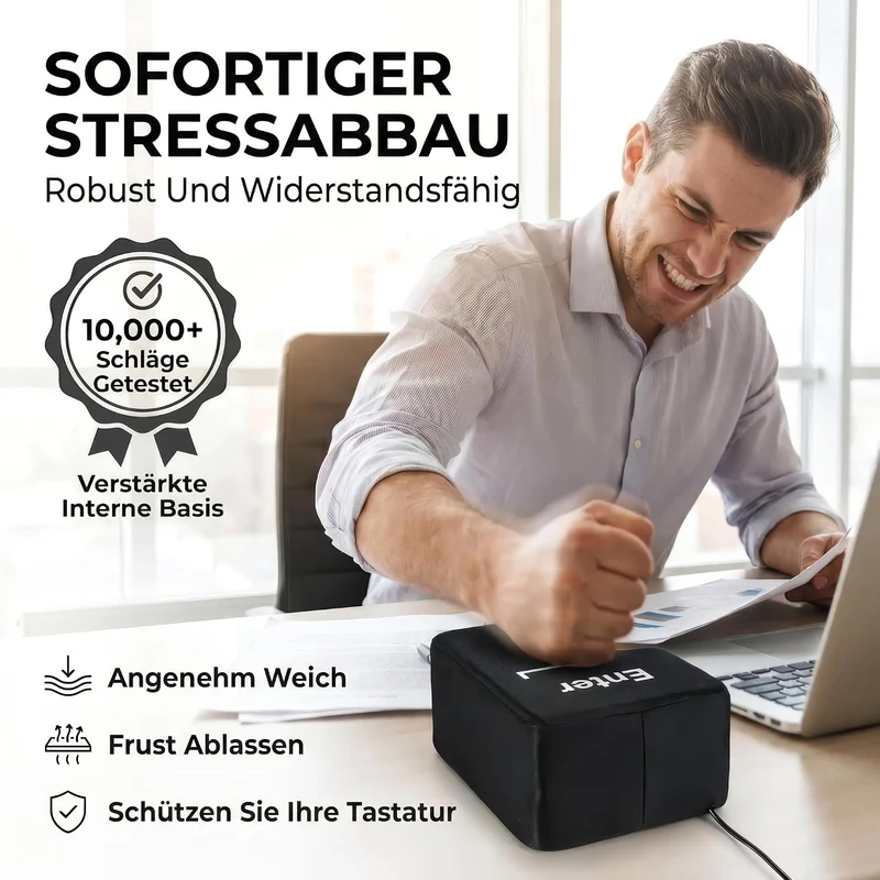 XXL Big Enter Taste USB - Anti-Stress Kissen für Büro & Gaming