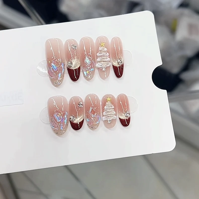Winter-Themed Artistic Press-On Nail Set Stornfield