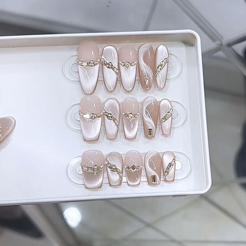 Stylish Rhinestone-Accented Press-On Nail Set Stornfield