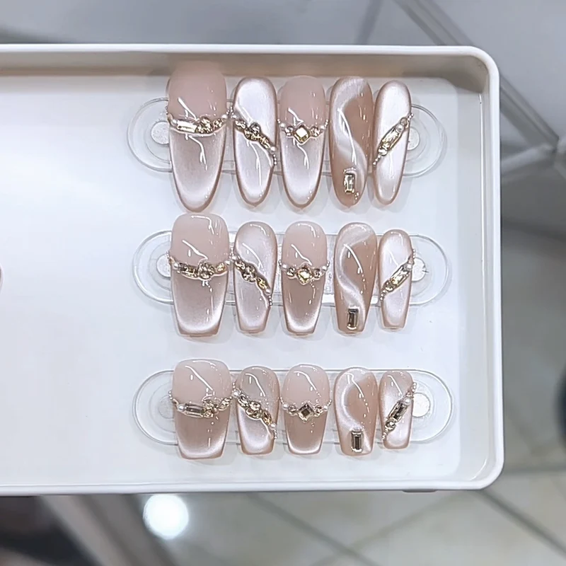 Stylish Rhinestone-Accented Press-On Nail Set Stornfield