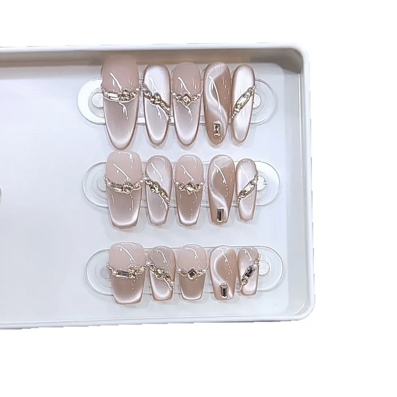 Stylish Rhinestone-Accented Press-On Nail Set Stornfield