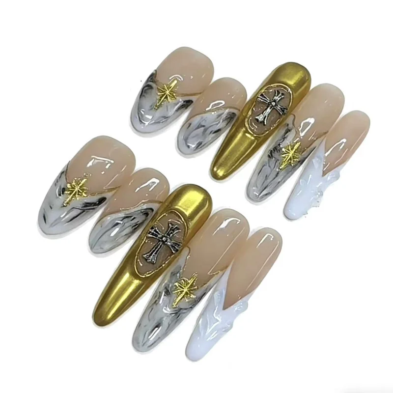 Stylish Artistic Press-On Nail Set Stornfield