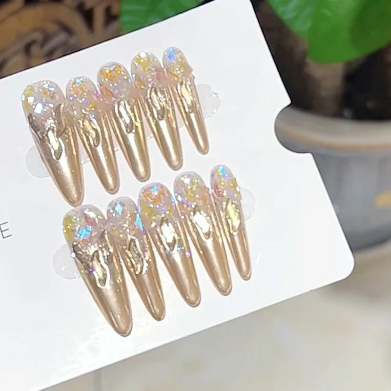 Premium Stiletto Press-On Nails with Glitter Accents Stornfield