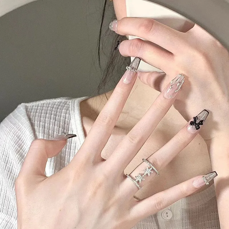 Premium Rhinestone-Embellished Press-On Nail Set Stornfield 1787296405