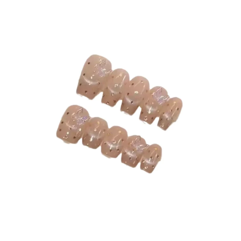 Premium Press-On Nail Art Set with Glitter Accents Stornfield
