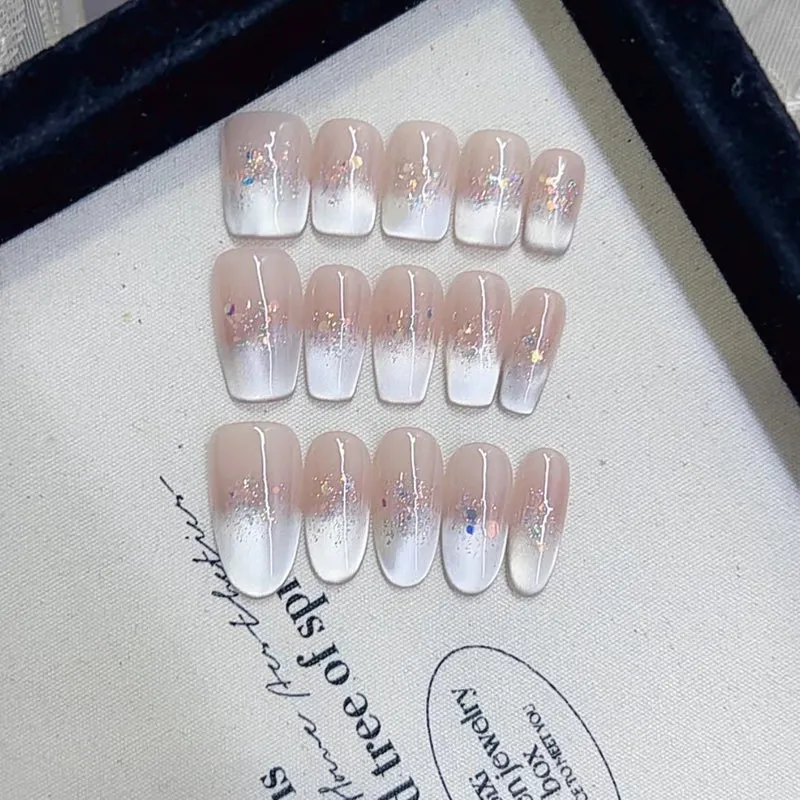 Premium Ombre Glitter Press-On Nail Set Stornfield