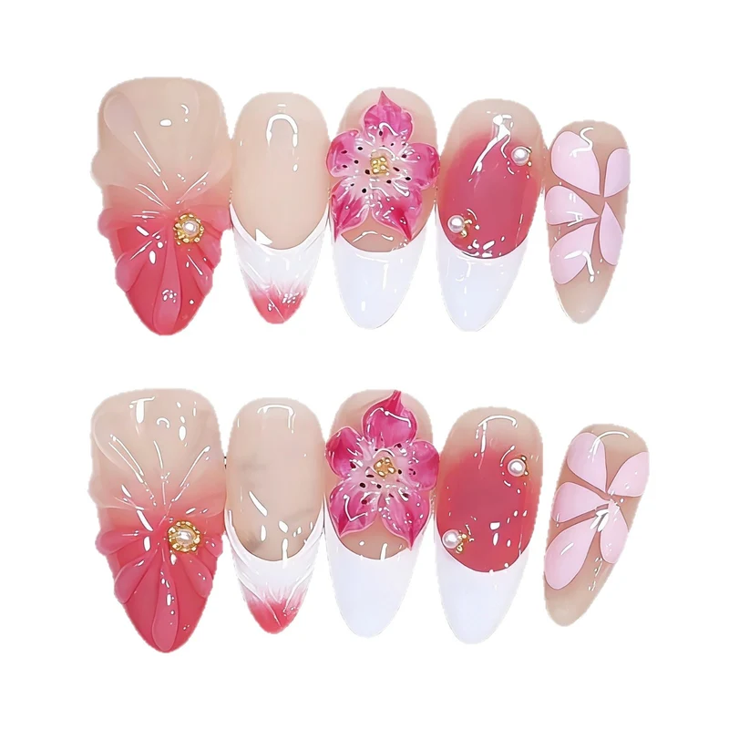 Premium Floral Press-On Nail Art Set Stornfield