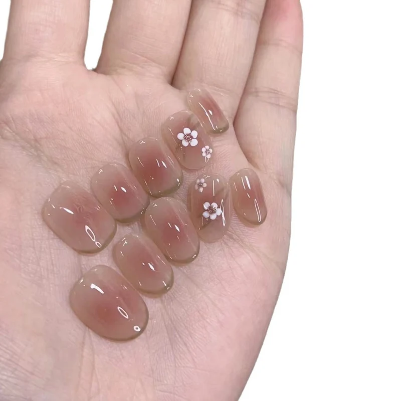 Premium Floral-Embellished Press-On Nail Set Stornfield