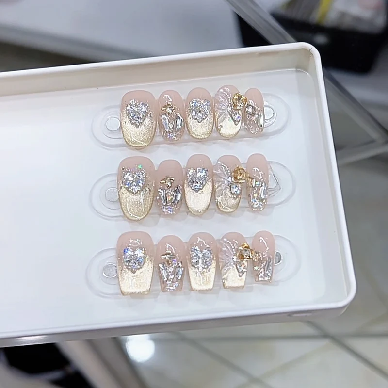 Glamorous Rhinestone-Accented Press-On Nail Set Stornfield